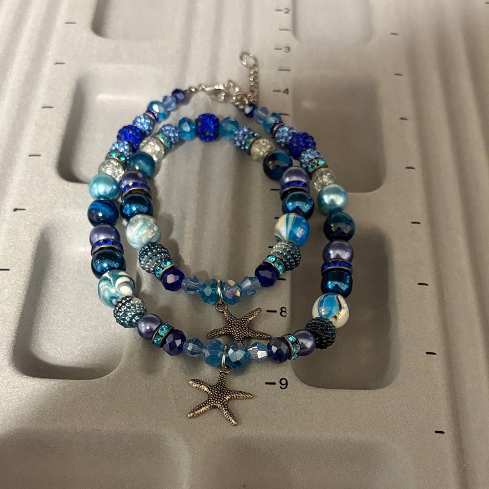 Handmade Beaded Dog necklace & Matching Owner Bracelet Set